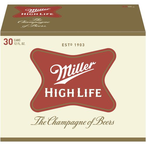 Miller High Life 30 Pack - 12 oz Cans, 360 fl oz