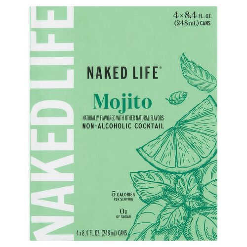 Naked Life Mojito Non-Alcoholic Cocktail, 8.4 fl oz, 4 count