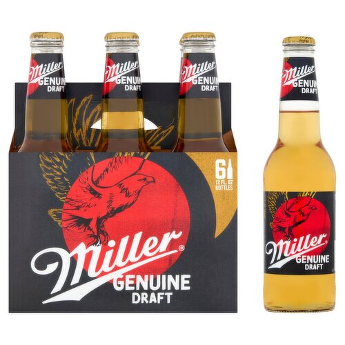 Miller Genuine Draft Beer, 12 fl oz, 6 count