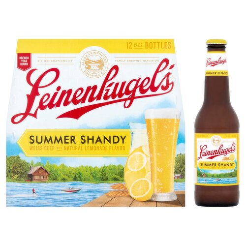 Leinenkugel's Summer Shandy Weiss Beer with Natural Lemonade Flavor, 12 oz, 12 count
