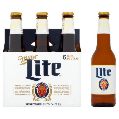 Miller Lite Beer, 6 count, 12 oz