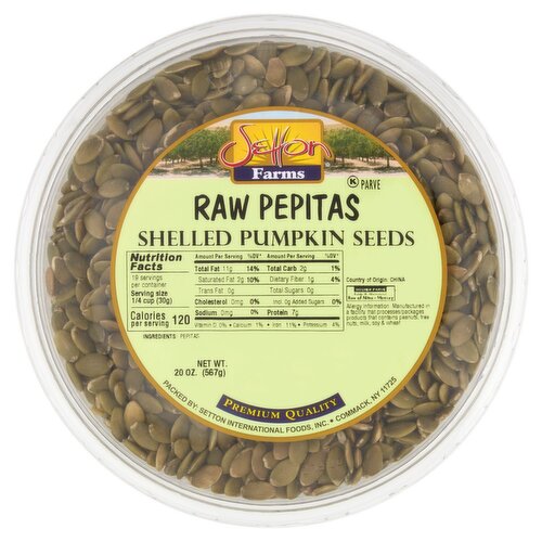 Setton Farms Raw Pepitas Shelled Pumpkin Seeds, 20 oz