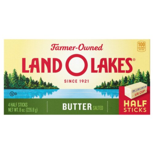 Land O Lakes Salted Butter Half Sticks, 4 count, 8 oz