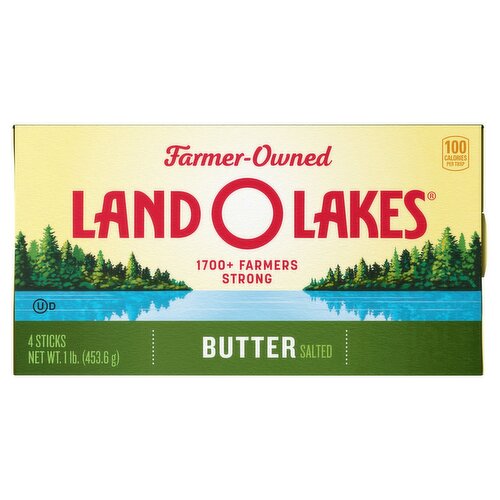Land O Lakes Salted Butter, Made with Sweet Cream and Salt, 4 Sticks, 1 lb Pack