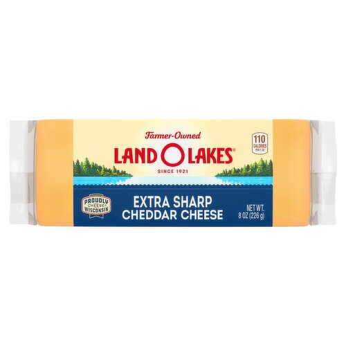 Land O Lakes Extra Sharp Cheddar Cheese Chunk, 8 oz Block