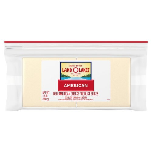 Land O Lakes White Deli American Sliced Cheese Product, 1.5 lb, 32 slices