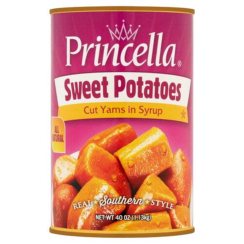 Princella Cut Yams in Syrup Sweet Potatoes, 40 oz