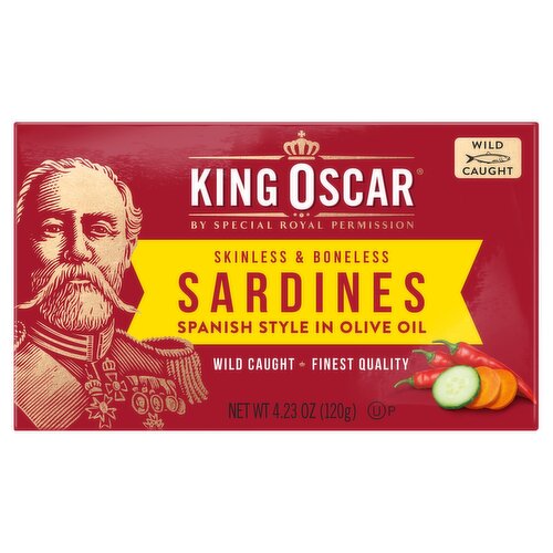 King Oscar Skinless & Boneless Sardines Spanish Style in Olive Oil, 4.23 oz