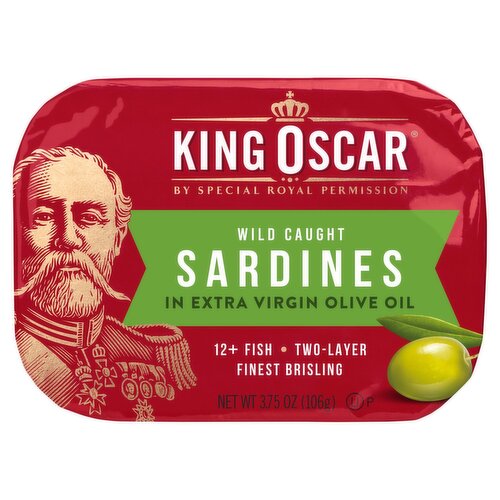 King Oscar Wild Caught Sardines in Extra Virgin Olive Oil, 3.75 oz