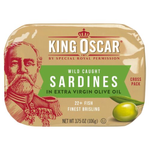 King Oscar Wild Caught Sardines in Extra Virgin Olive Oil, 3.75 oz