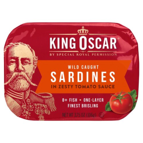 King Oscar Sardines in Zesty Tomato Sauce, 3.75 oz