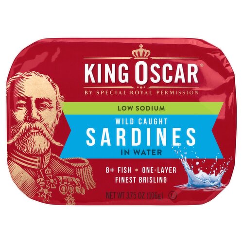 King Oscar Sardines in Water, 3.75 oz