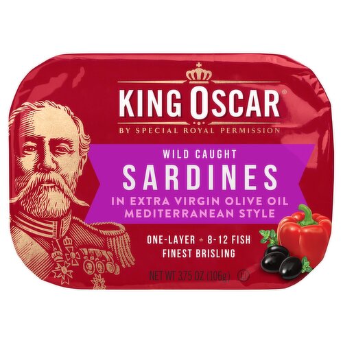 King Oscar Mediterranean Style Sardines, 3.75 oz