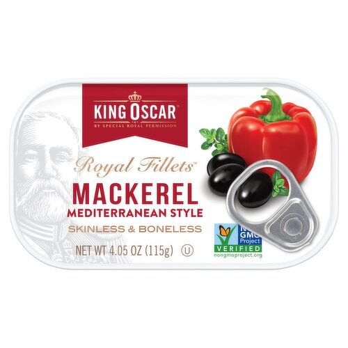 King Oscar Royal Fillets Skinless & Boneless Mediterranean Style Mackerel, 4.05 oz