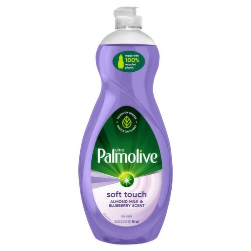 Palmolive Ultra Dishwashing Liquid Dish Soap, Soft Touch Almond Milk & Blueberry Scent,32.5 Fluid Oz