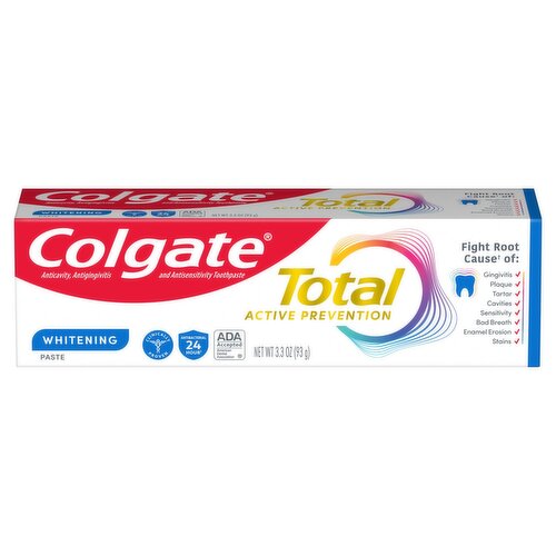 Colgate Total Active Prevention Whitening Toothpaste, 3.3 oz