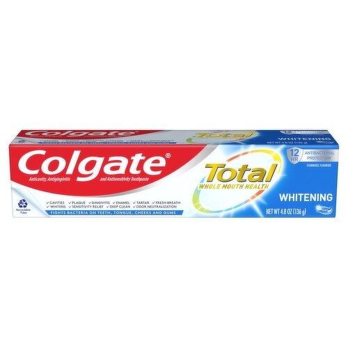 Colgate Total Whitening Gel Toothpaste, 4.8 oz