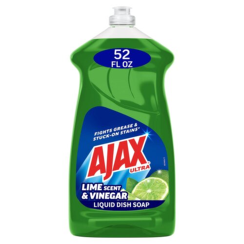 Ajax Ultra Lime Scent & Vinegar Sparkling Clean Dishes Dish Liquid, 52 fl oz