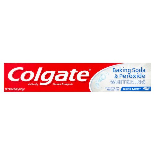 Colgate Baking Soda & Peroxide Whitening Brisk Mint Toothpaste, 6.0 oz