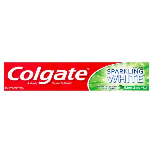 Colgate Sparkling White Mint Zing Gel Toothpaste, 6.0 oz