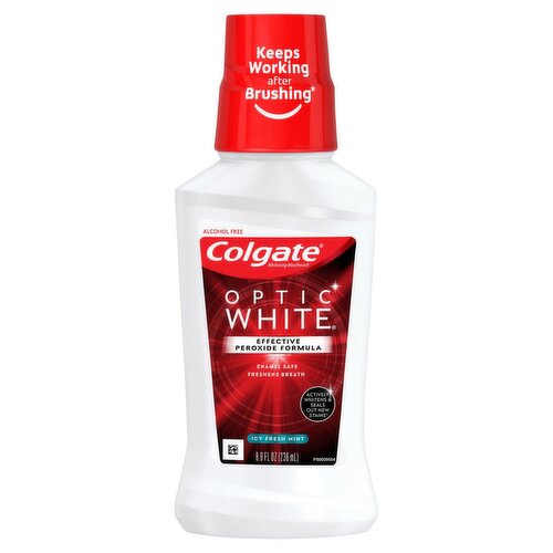 Colgate Optic White Icy Fresh Mint Whitening Mouthwash, 8.0 fl oz