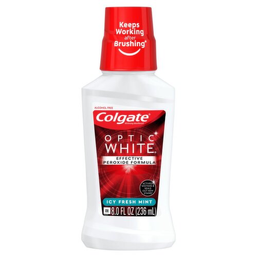 Colgate Optic White Icy Fresh Mint Whitening Mouthwash, 8.0 fl oz