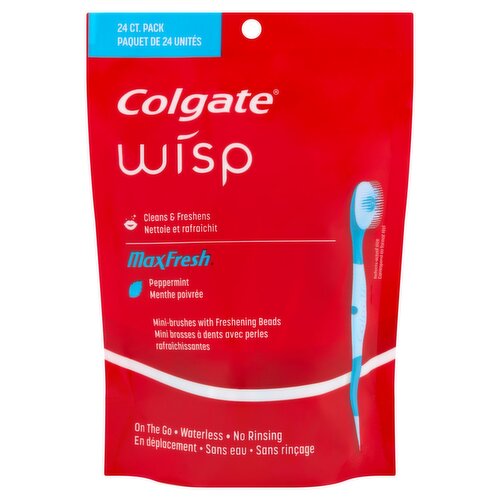 Colgate MaxFresh Wísp Peppermint Mini-brushes with Freshening Beads, 24 Count