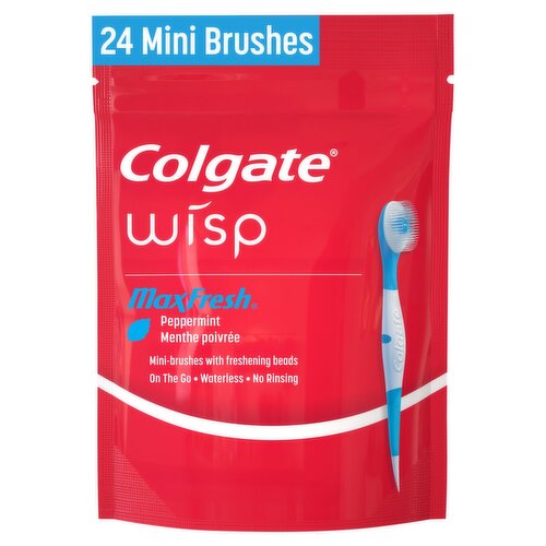 Colgate Wisp MaxFresh Peppermint Mini-Brushes with Freshening Beads, 24 count