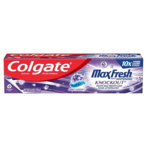 Colgate MaxFresh with Whitening KnockOut Mint Fusion Toothpaste, 6.0 oz