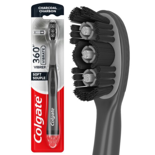 Colgate 360° Vibrate Soft Charcoal Powered Toothbrush