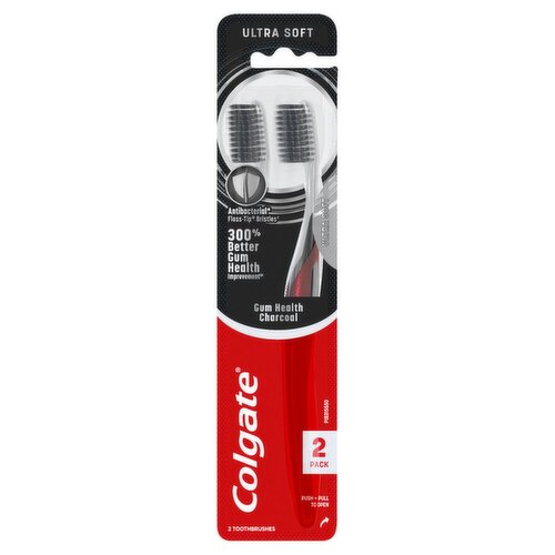 Colgate Gum Health Charcoal Toothbrush, Ultra Soft - 2pk