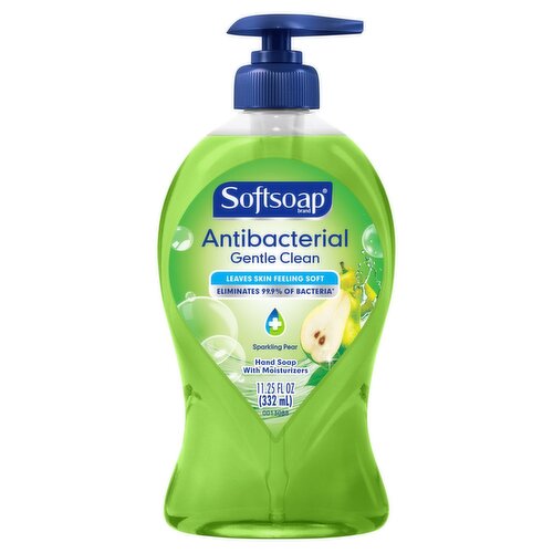 Softsoap Antibacterial Liquid Hand Soap Pump, Gentle Clean, Sparkling Pear - 11.25 Fluid Ounce