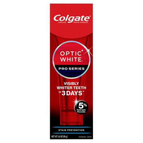 Colgate Optic White Stain Prevention Pro Series Anticavity Fluoride Toothpaste, 3.0 oz