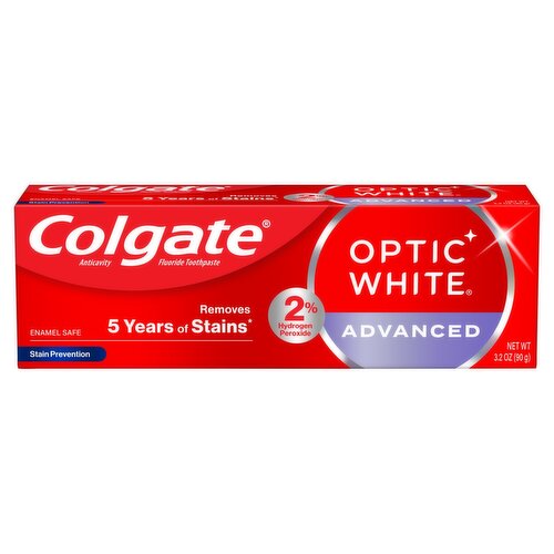 Colgate Optic White Advanced Stain Prevention Anticavity Fluoride Toothpaste, 3.2 oz