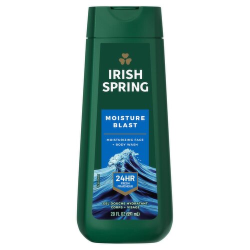 Irish Spring Moisture Blast Body Wash for Men, 20 Oz