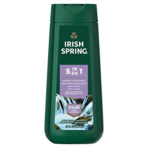 Irish Spring 5-in-1 Body Wash + Shampoo, 20 fl oz