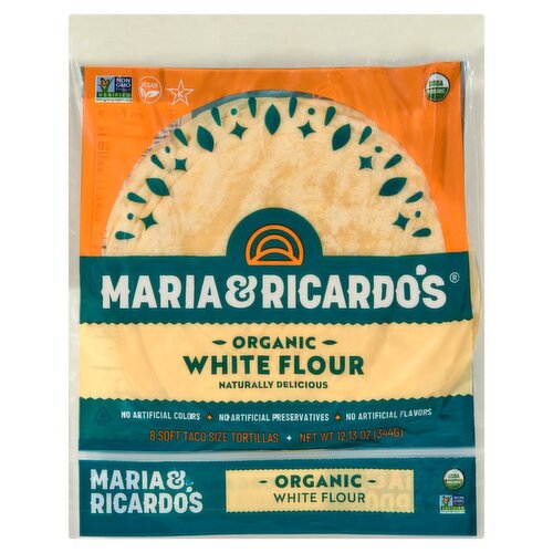 Maria and Ricardo's Organic White Flour Tortillas, 8 count, 12.13 oz