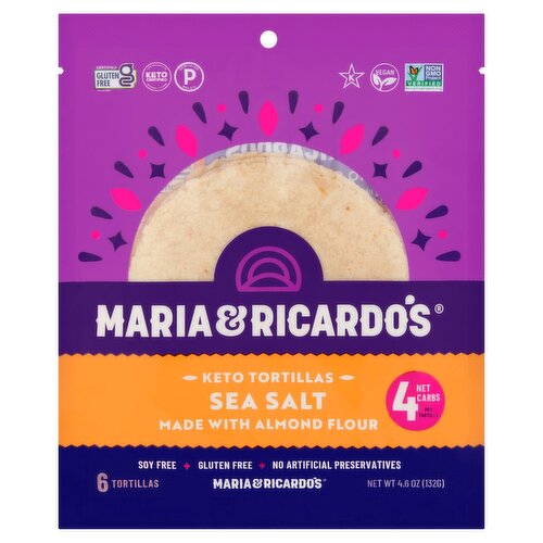 Maria and Ricardo's Sea Salt Keto Tortillas, 6 count, 4.6 oz