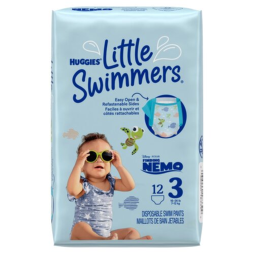 Huggies Little Swimmers Disposable Swim Pants, Size 3, 16-26 lb, 12 count