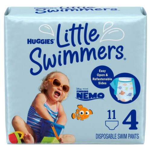 Huggies Little Swimmers Disposable Swim Pants, Size 4, 24-34 lb, 11 count
