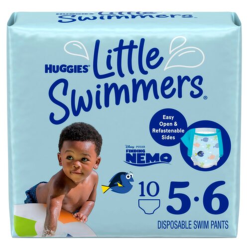 Huggies Little Swimmers Disposable Swim Pants, Size 5-6, 32+ lb, 10 count