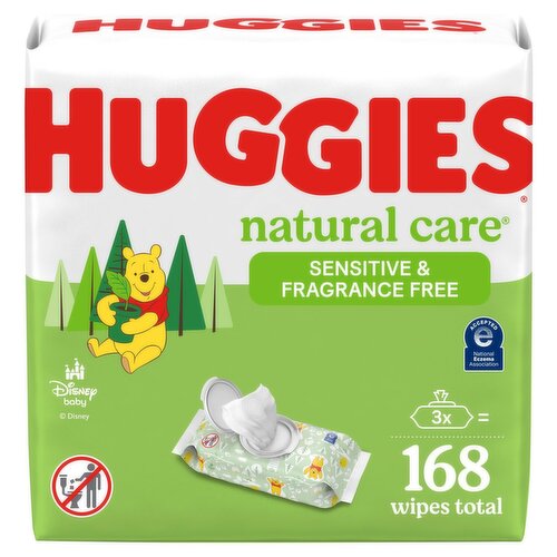 Huggies Natural Care Sensitive & Fragrance Free Wipes, 168 count