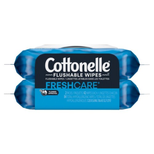 Cottonelle FreshCare Flushable Wipes, 42 count, 2 pack