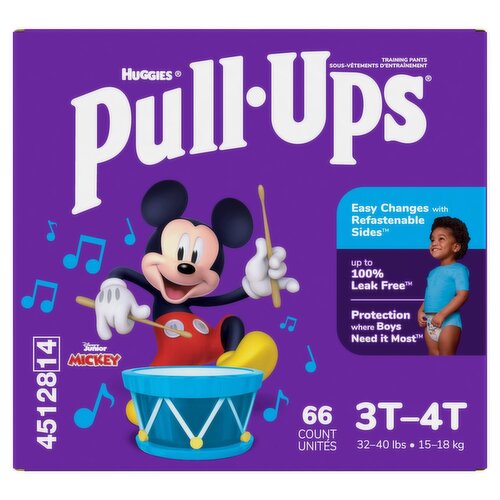 Huggies Pull-Ups Training Pants, 3T-4T, 32-40 lbs, 66 count