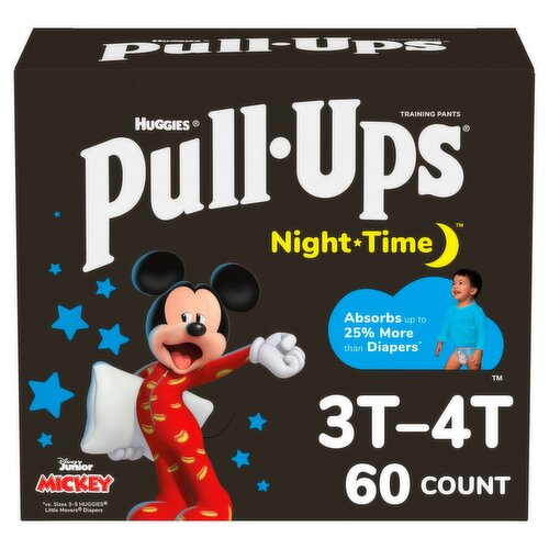 Huggies Pull-Ups Night Time Training Pants, 3T-4T, 32-40 lbs, 60 count