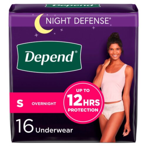 Depend Night Defense Fresh Protection Underwear, S, 16 count