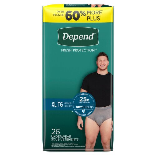 Depend Fresh Protection Maximum Underwear, XL, 26 count