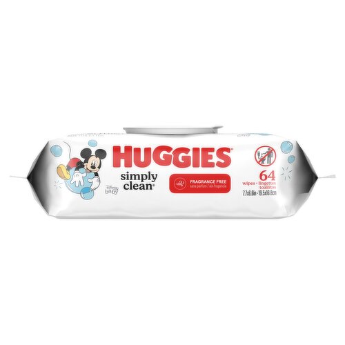 Huggies Simply Clean Fragrance Free Wipes, 64 count