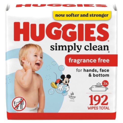 Huggies Simply Clean Fragrance Free Wipes, 192 count