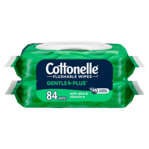 Cottonelle GentlePlus Hypoallergenic Flushable Wipes, 42 count, 2 packs